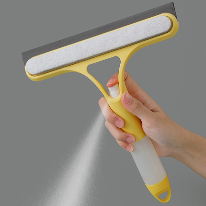 Solutie completă 3‑în‑1 pentru geamuri auto & casă — racletă + pulverizator